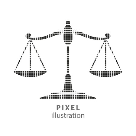 Scale - pixel icon. Vector Illustration. Design   element. Isolated on white background. It is easy to change to any color.のイラスト素材