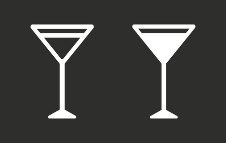 Cocktail vector icon. White illustration isolated on black background for graphic and web design.のイラスト素材