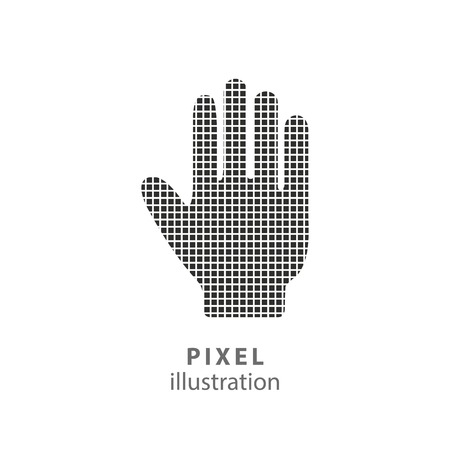 Hand - pixel icon. Vector Illustration. Design   element. Isolated on white background. It is easy to change to any color.のイラスト素材