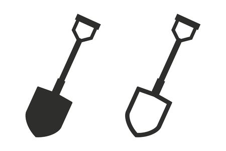 Shovel vector icon. Illustration isolated on white background for graphic and web design.のイラスト素材
