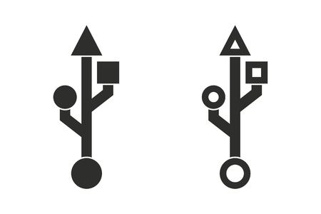 Usb vector icon. Illustration isolated on white background for graphic and web design.のイラスト素材