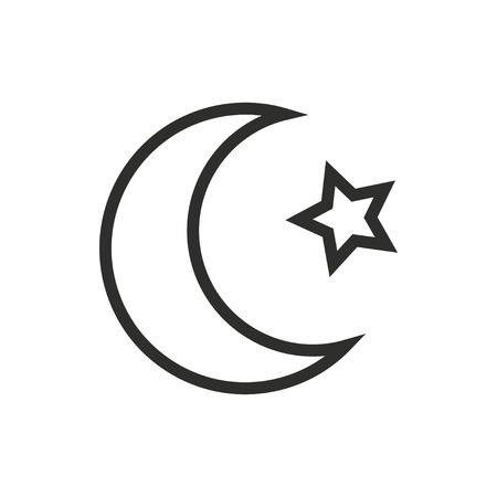 Moon star vector icon. Illustration isolated on white background for graphic and web design.のイラスト素材