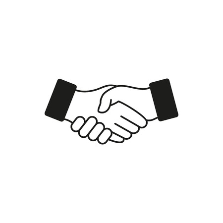 Handshake vector icon. Illustration isolated on white background for graphic and web design.のイラスト素材