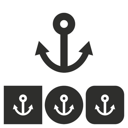 Anchor - black and white icons. Vector illustration.のイラスト素材