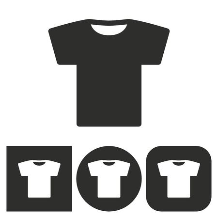 T-shirt - black and white icons. Vector illustration.のイラスト素材