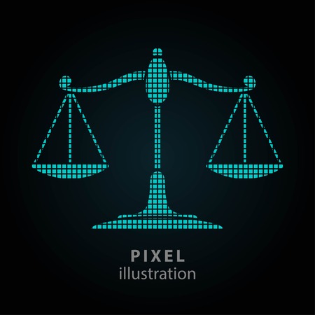 Scale - pixel icon. Vector Illustration. Design  element. Isolated on black background. It is easy to change to any color.のイラスト素材
