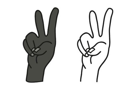 Hand vector icon. Illustration isolated on white background for graphic and web design.のイラスト素材
