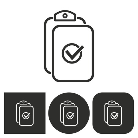 Clipboard - black and white icons. Vector illustration.のイラスト素材