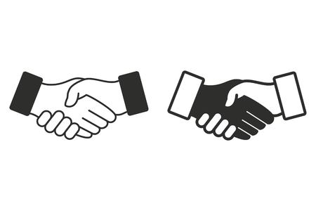 Handshake vector icon. Illustration isolated on white background for graphic and web design.のイラスト素材