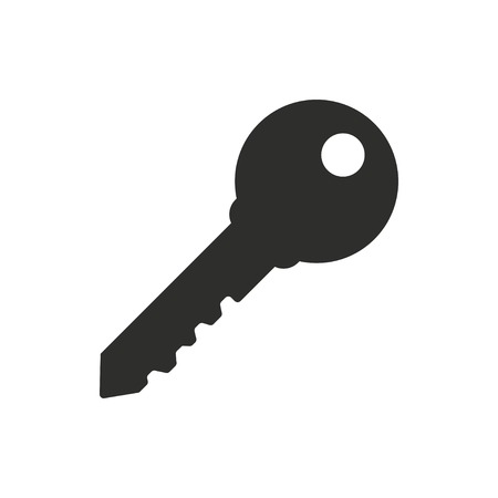 Key vector icon. Black illustration isolated on white background for graphic and web design.のイラスト素材