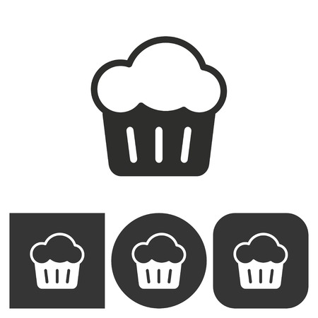 Cake - black and white icons. Vector illustration.のイラスト素材