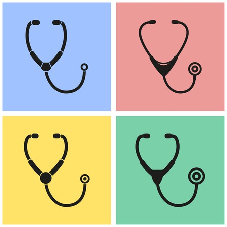Stethoscope vector icons set. Illustration isolated for graphic and web design.のイラスト素材