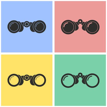 Binocular vector icons set. Illustration isolated for graphic and web design.のイラスト素材