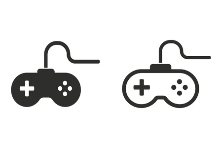 Game controller vector icon. Black illustration isolated on white background for graphic and web design.のイラスト素材
