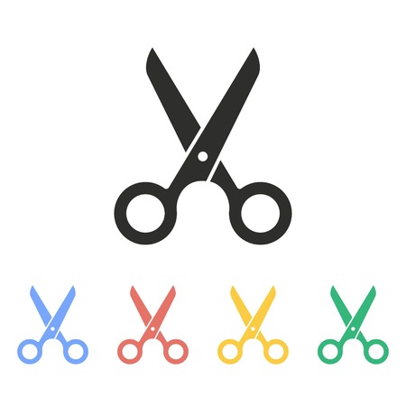 Scissors vector icon. Illustration isolated on white background for graphic and web design.のイラスト素材