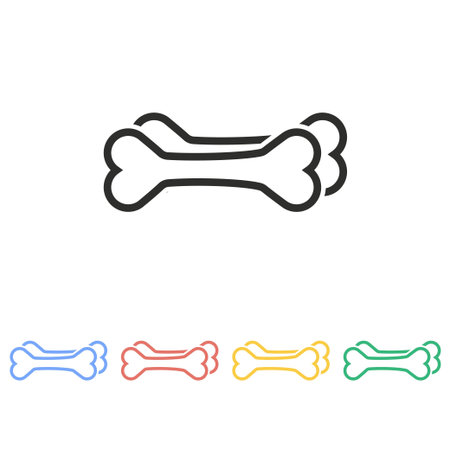 Dog bone vector icon. Illustration isolated on white background for graphic and web design.のイラスト素材