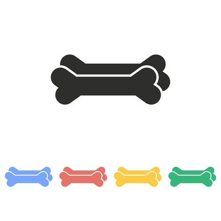 Dog bone vector icon. Illustration isolated on white background for graphic and web design.のイラスト素材