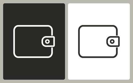 Wallet - black and white icons. Vector illustration.のイラスト素材