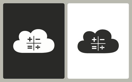 Cloud computing - black and white icons. Vector illustration.のイラスト素材