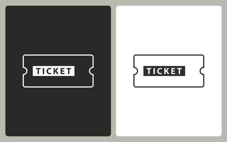 Ticket - black and white icons. Vector illustration.のイラスト素材