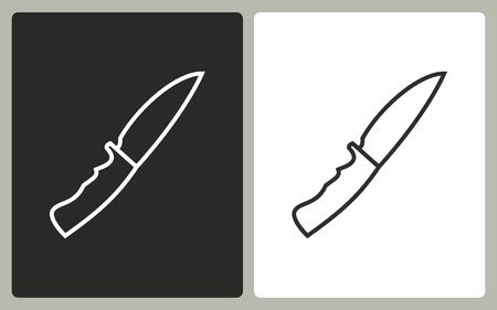 Knife - black and white icons. Vector illustration.のイラスト素材