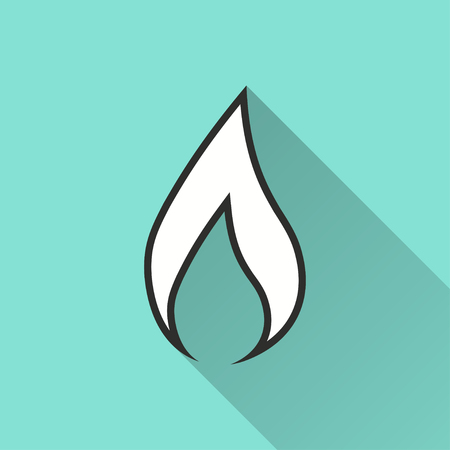 Fuel vector icon with long shadow. Illustration isolated on green background for graphic and web design.のイラスト素材