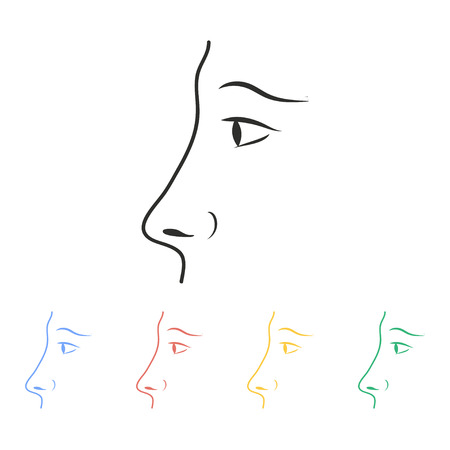 Nose vector icon. Illustration isolated on white background for graphic and web design.のイラスト素材