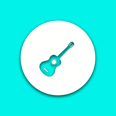 Guitar vector icon with shadow. Illustration isolated for graphic and web design.のイラスト素材