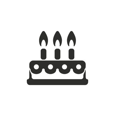 Cake vector icon. Black illustration isolated on white background for graphic and web design.のイラスト素材