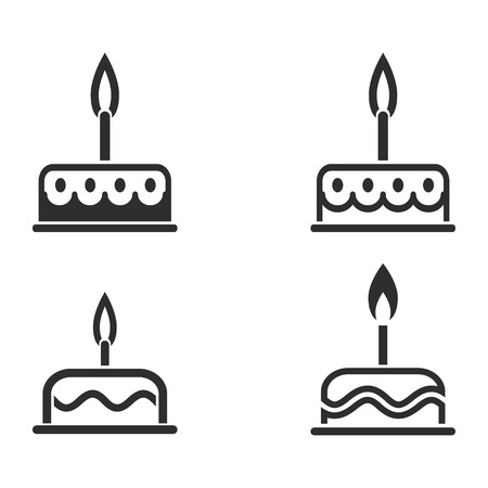 Cake vector icons set. Illustration isolated for graphic and web design.のイラスト素材