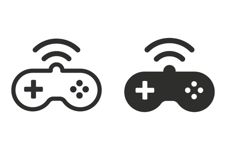 Game controller vector icon. Black illustration isolated on white background for graphic and web design.のイラスト素材