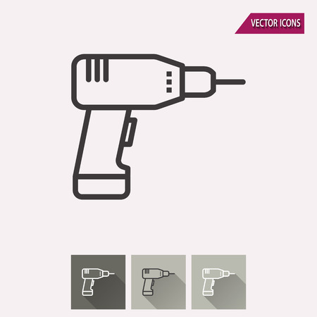 Drill vector icon. Illustration isolated for graphic and web design.のイラスト素材