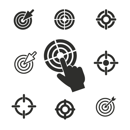 Target vector icons set. Illustration isolated for graphic and web design.のイラスト素材