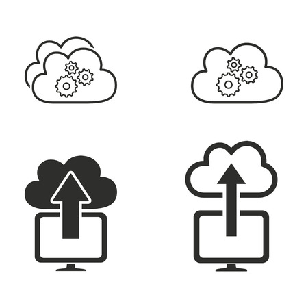Cloud computing vector icons set. Illustration isolated for graphic and web design.のイラスト素材