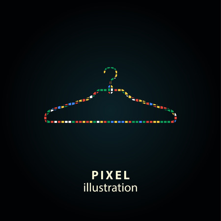 Hanger - pixel icon. Vector Illustration. Design  element. Isolated on black background. It is easy to change to any color.のイラスト素材