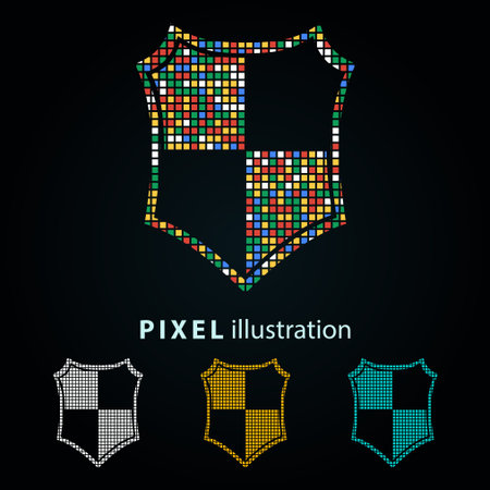Shield - pixel icon. Vector Illustration.のイラスト素材