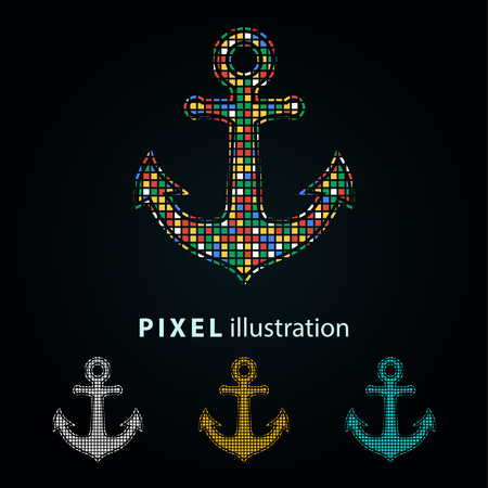 Anchor - pixel icon. Vector Illustration.のイラスト素材
