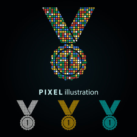 Award - pixel icon. Vector Illustration.のイラスト素材