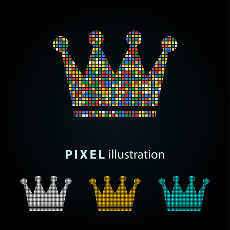 Crown - pixel icon. Vector Illustration.のイラスト素材