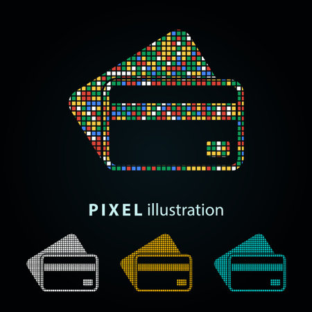 Credit card - pixel icon. Vector Illustration.のイラスト素材