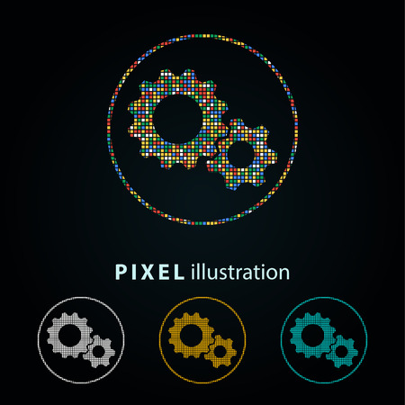 Settings - pixel icon. Vector Illustration.のイラスト素材