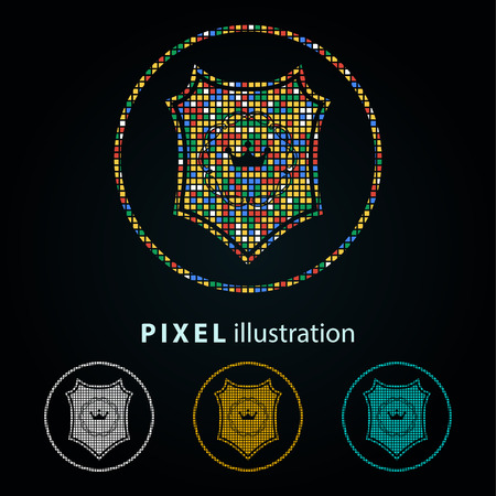 Shield - pixel icon. Vector Illustration.のイラスト素材