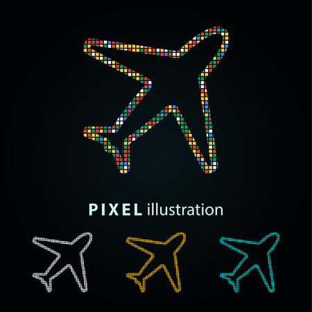 Airplane - pixel icon. Vector Illustration.のイラスト素材