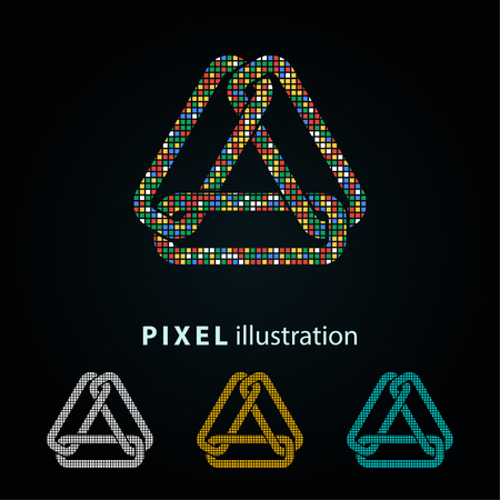 Link - pixel icon. Vector Illustration. Design logo element. Isolated on black background. It is easy to change to any color.のイラスト素材