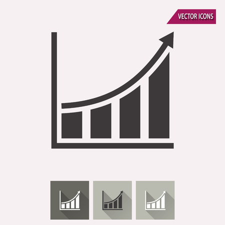 Growing graph vector icon. Illustration isolated for graphic and web design.のイラスト素材