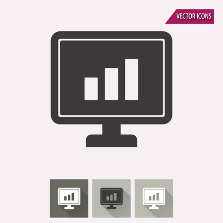 Diagram screen vector icon. Illustration isolated for graphic and web design.のイラスト素材