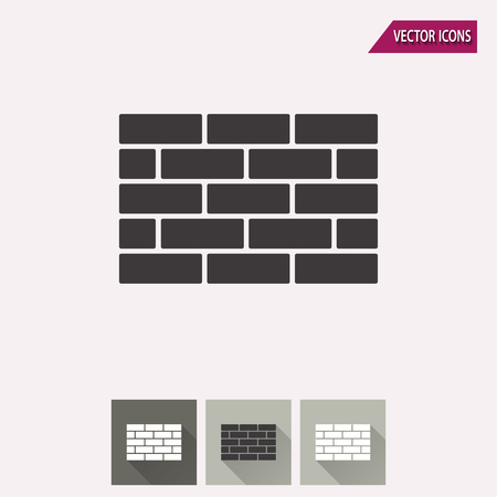 Brick wall vector icon. Illustration isolated for graphic and web design.のイラスト素材
