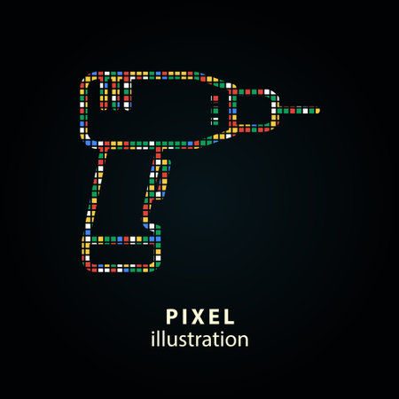 Drill - pixel icon. Vector Illustration.のイラスト素材