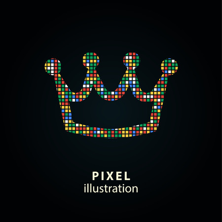 Crown - pixel icon. Vector Illustration.のイラスト素材