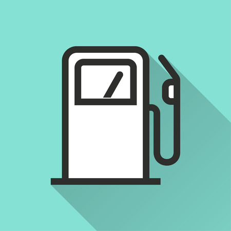 Fuel vector icon with long shadow. Illustration isolated for graphic and web design.のイラスト素材